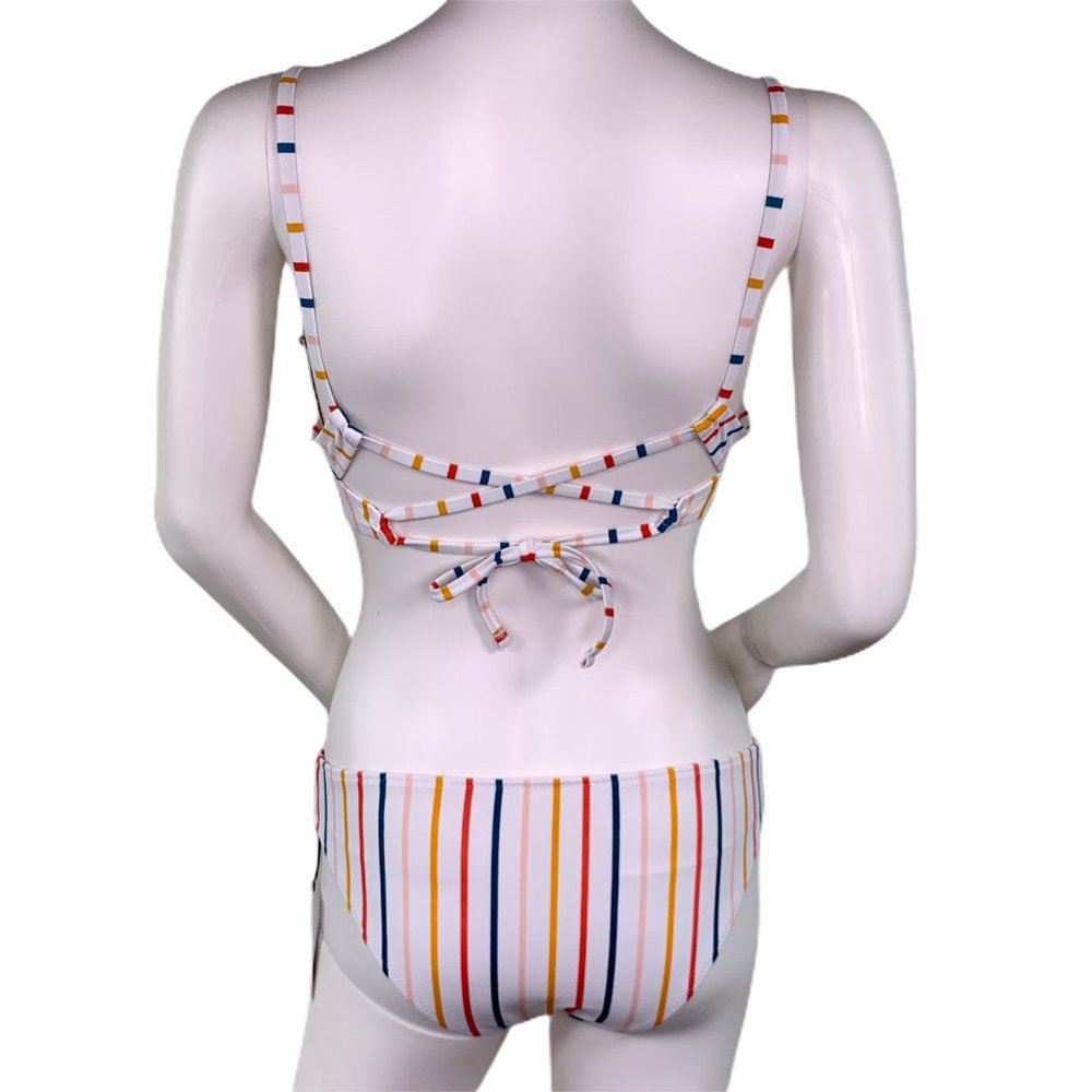 Shade & Shore White Stripe Cheeky Bikini - Picture 4 of 6